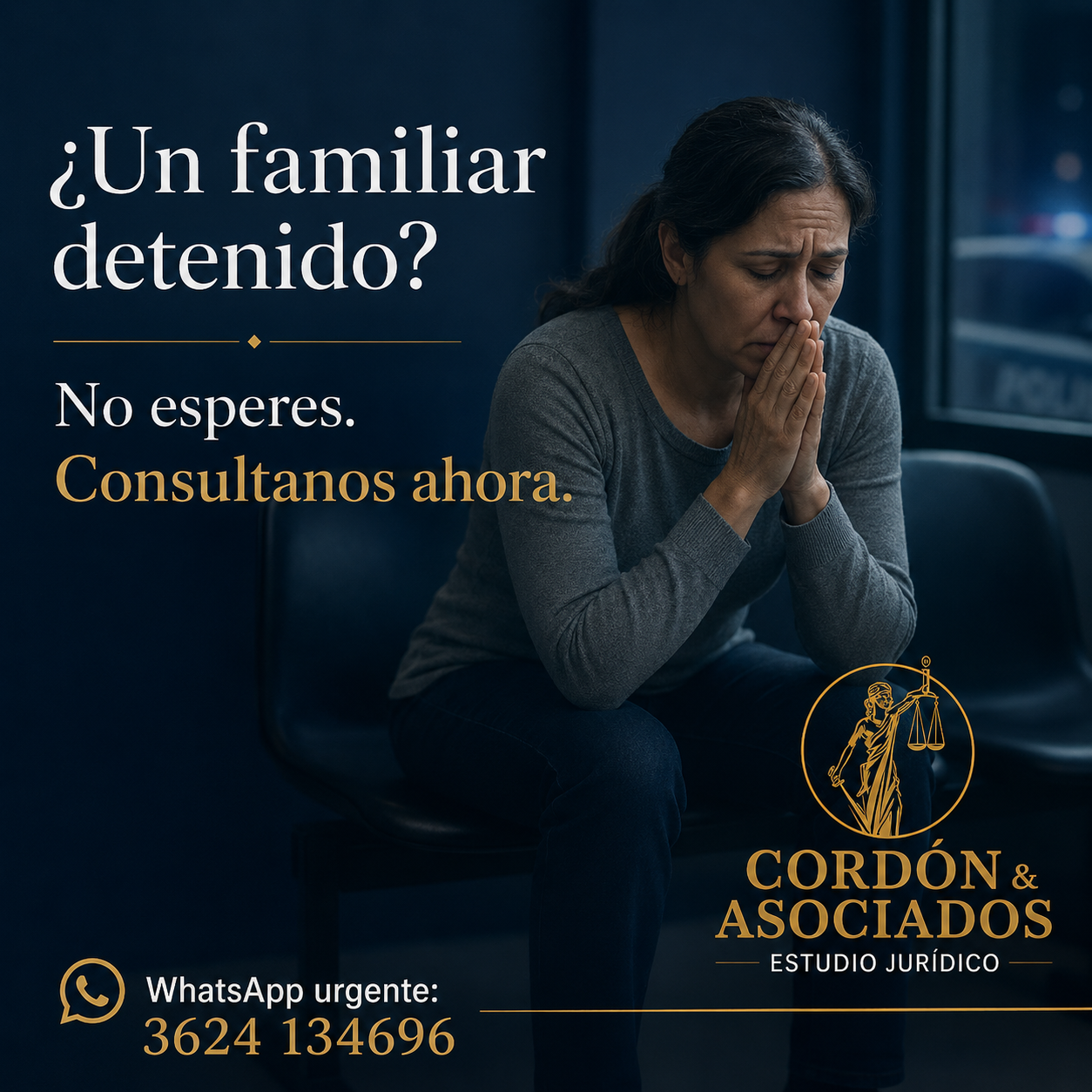 Familiar preocupado por una persona detenida y consulta urgente con abogado penalista en Chaco